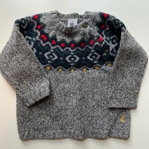 PETIT BATEAU BABY PULLOVER SWEATER WITH COLLAR DETAIL 3months old baby